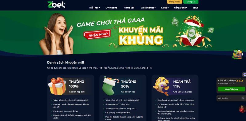 Các khuyến mãi hot của nhà cái ZBET