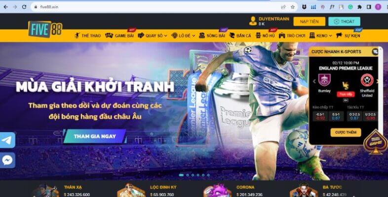 Link chơi Five88 mới nhất