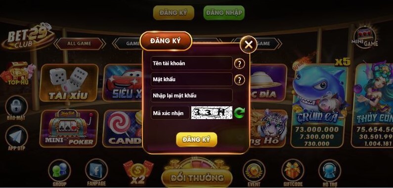 Hướng dẫn đăng ký game tại Bet29 Club.